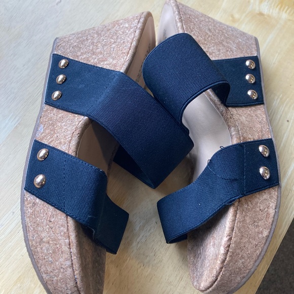 SHOE DAZZLE Cork Wedge Sandles Size 10.5 - Picture 5 of 7